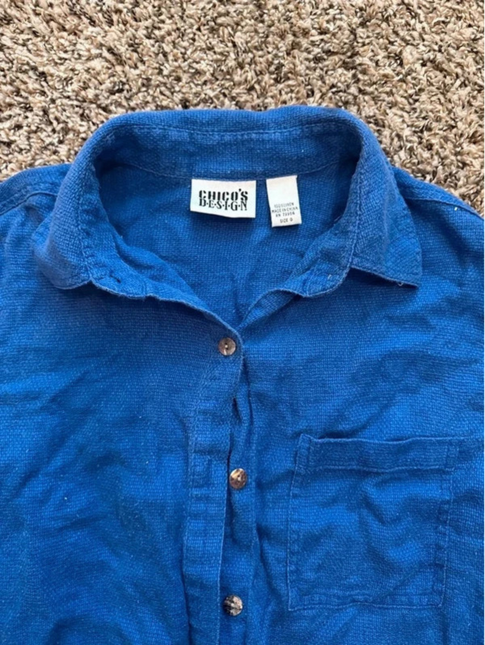 Chicos design linen button down shirt women size 0